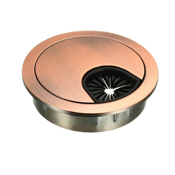 Cable Hole Cover, 2-inch Zinc Alloy Desk Grommet for Wire Organizer (Red Bronze)