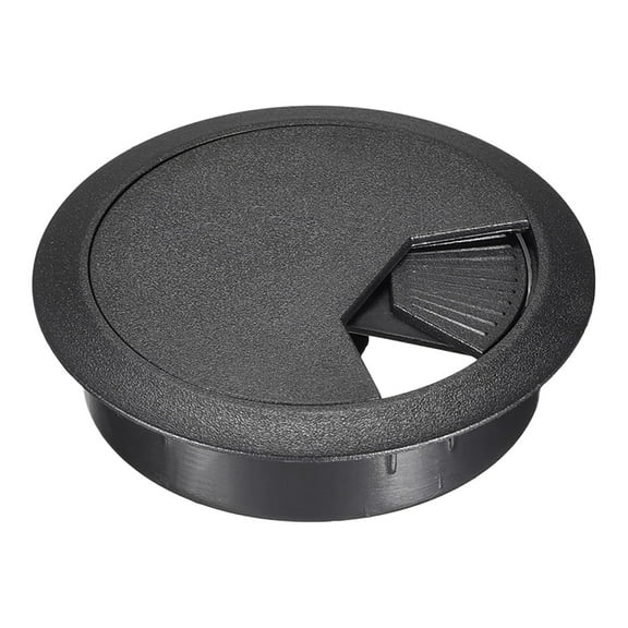 Cable Hole Cover, 53mm Plastic Desk Grommet for Wire Organizer 5 Pcs (Black)