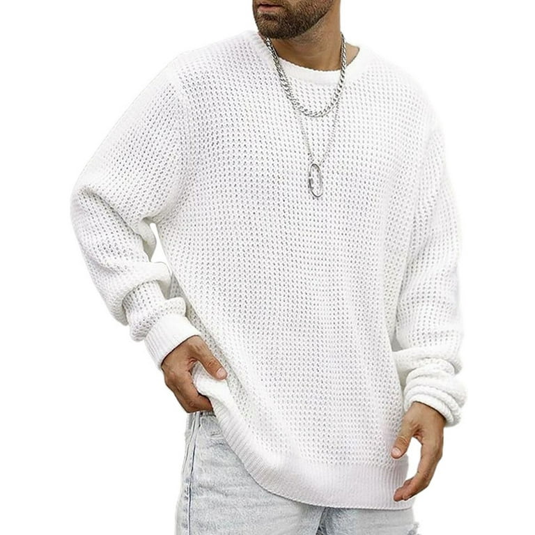 Mens loose knit sweater deals