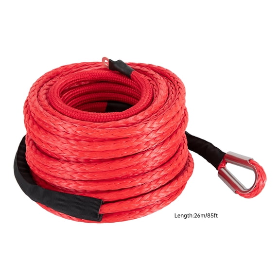 Cable Kit, 1/2" 85ft 31500LBS Winch Line with Protective Sleeve Winch Hook Safety Pull Strap go for 4WD Off-Road Vehicle Truck SUV ATV UTV-Red