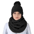 thumbnail image 1 of Cable Knit 2 Pair Faux Fur Beanie Hat and Infinity Loop Scarf Set, 1 of 8