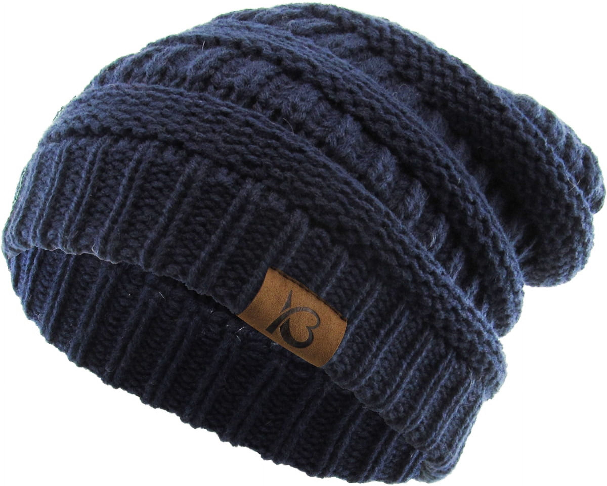 Cable Knit Beanie Thick Soft Warm Chunky Beanie Hat For Men  display picture 1