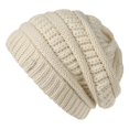 thumbnail image 1 of Cable Knit Beanie for Men & Women, Thick Soft Stretchy Winter Hat, 56-61cm,one size fits all,beige, 1 of 14