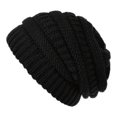 thumbnail image 1 of Cable Knit Beanie for Men & Women, Thick Soft Stretchy Winter Hat, 56-61cm,one size fits all,black, 1 of 14