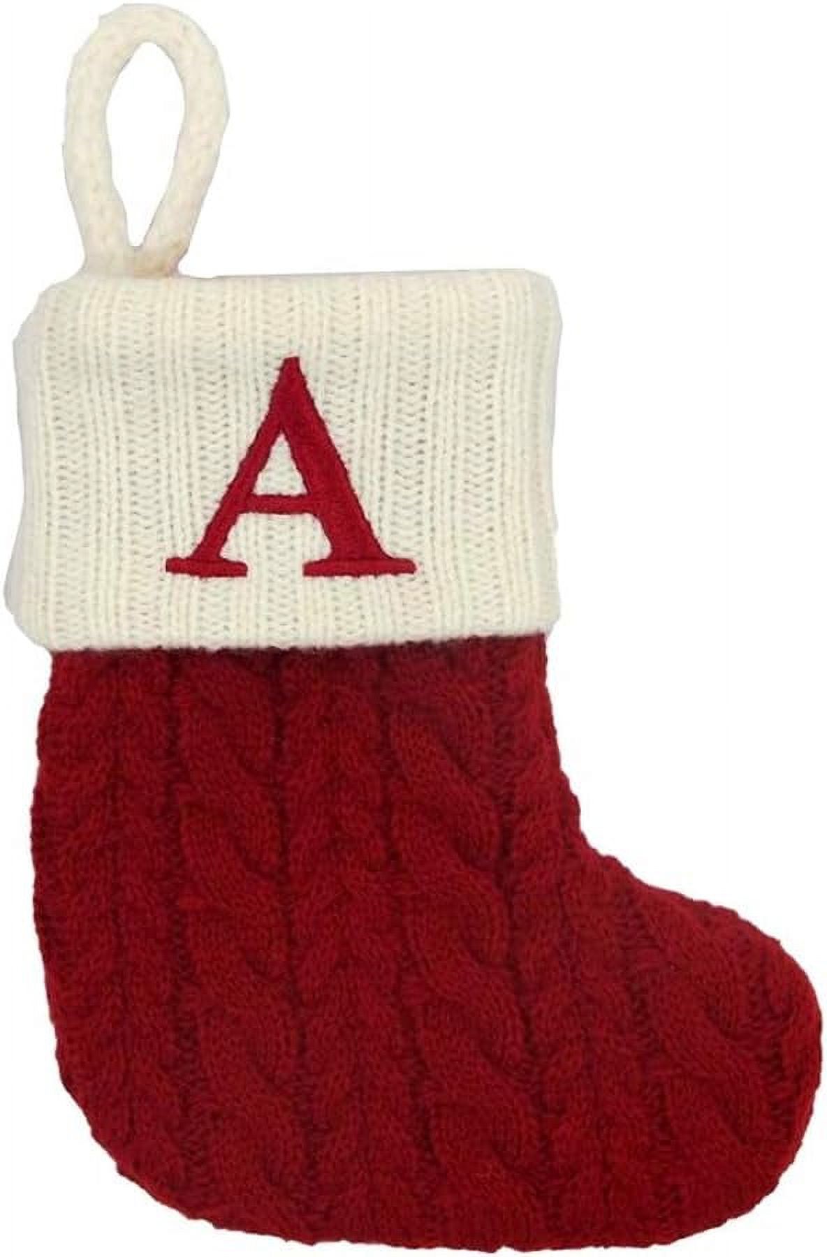 Cable Knit Christmas Stocking, Letter A
