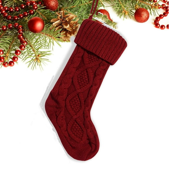 Cable Knit Christmas Stockings,Vintage Double Sided Xmas Stockings for Fireplace Mantel,Home Holiday Decor, Family Gift Filling,Christmas Party Supplies, and Festive Tree Decoration