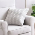 thumbnail image 1 of Cable Knit Decorative Light Gray Throw Pillow, 1 of 4