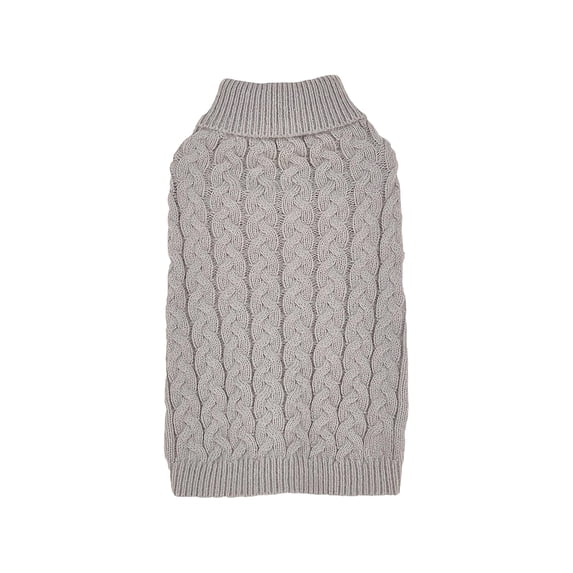 Cable Knit Dog Sweater - Gray Two-Legged Pet Sweater with Casual Stretchy Solid Color, Comfortable Knitted Fabric Multiple Styles for Small Dogs - For Teddy, Bichon, Small Dog Breeds Size S