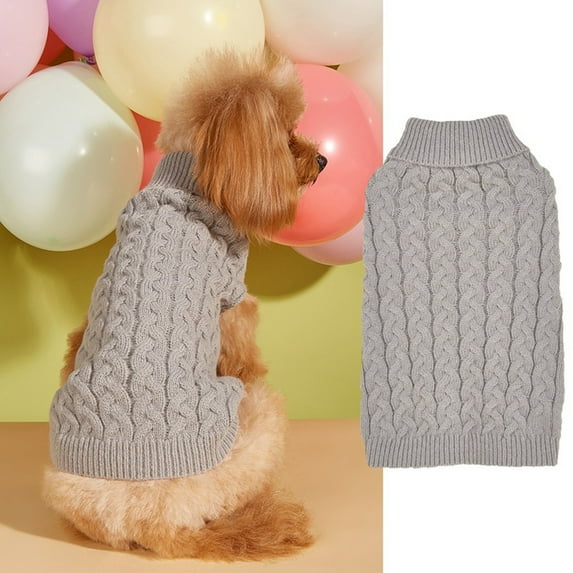 Cable Knit Dog Sweater For Small Dogs, Elastic Solid Color Pullover, Casual Comfortable All Over Cable Knit For Teddy Bichon Frise, Multiple Styles Available Size S