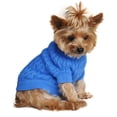 thumbnail image 1 of Cable Knit Dog Sweater by Doggie Design - Riverside Blue Medium, 1 of 3