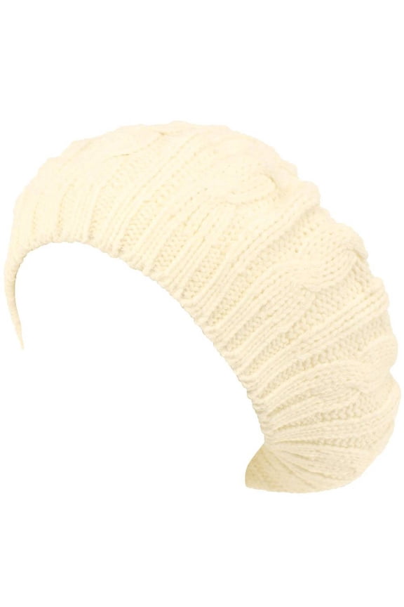 Cable Knit Fashion Beanie - (2 PACK), Ivory