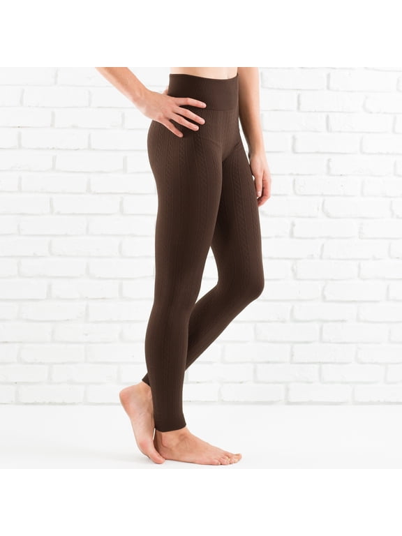 Cable Knit Fleece Lined Leggings | ( Sofra )