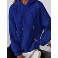 thumbnail image 1 of Cable Knit Hoodie (L, Blue), 1 of 10
