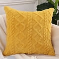 thumbnail image 1 of Cable Knit Plush Throw Pillow Cover 18x18 Inch,Soft Fuzzy Faux Fur Textured Decorative Pillowcase,Cozy Boho Square Cushion Case for Sofa Couch Bed Bedroom Living Room Fall Winter Home Decor, 1 of 5