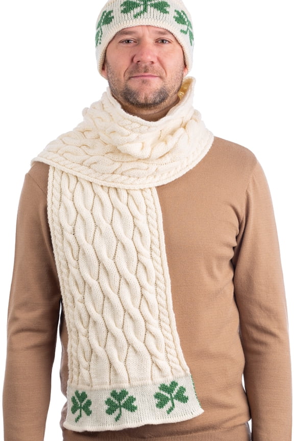 Cable Knit Shamrock Scarf
