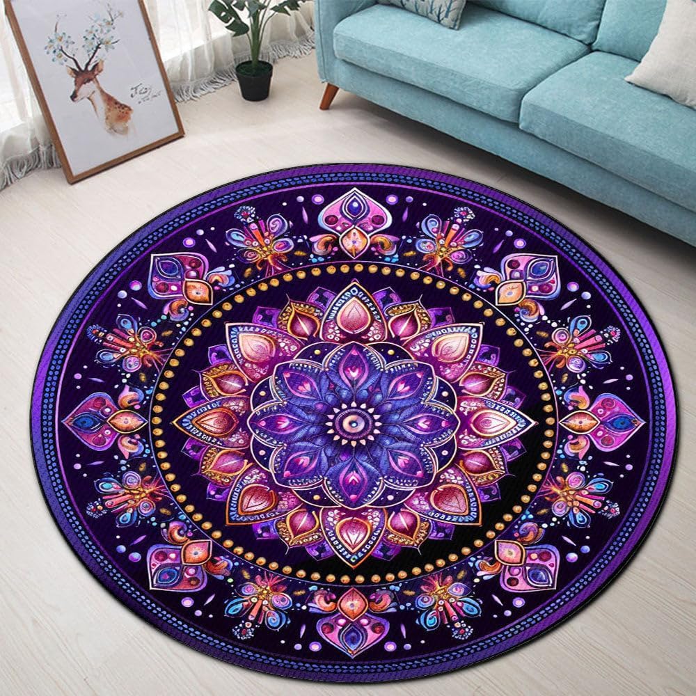 Cable Knit Texture Round Area Rug, faux sweater pattern circle carpet ...