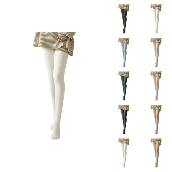 Women Tights 2026 Fall Winter Cute Cable Knit Soft Stockings Pantyhose Leggings Opaque Tights