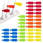 Wrap-It Storage Cable Labels 40 Pack - Write-On Cord Labels and Wire Tags for Cable Management, Cords and Electronics - Medium Multi-Color