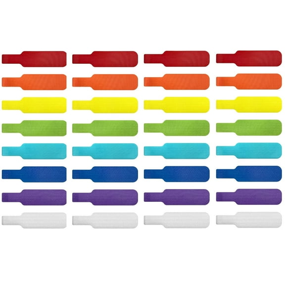 Cable Labels , Multi-Color (32-Pack) - Colorful Labels for Basement and Office Organizing