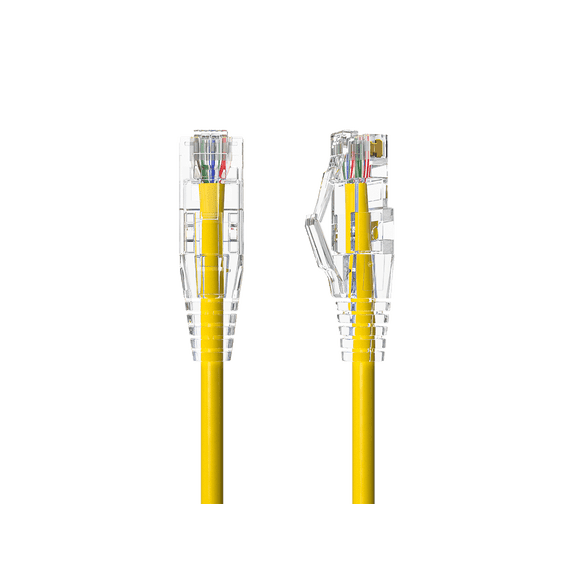 Cable Leader 0.5ft Slim Cat6 28AWG UTP Ethernet Network Patch Cable Snagless, Yellow
