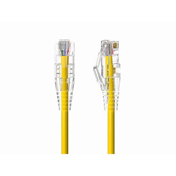 Cable Leader 0.5ft Slim Cat6a 28AWG UTP Ethernet Network Patch Cable, Yellow