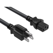 Cable Leader Computer Power Cord 1 ft - Black | NEMA 5-15P to IEC 320 C13, 14 AWG, 15A, UL Listed