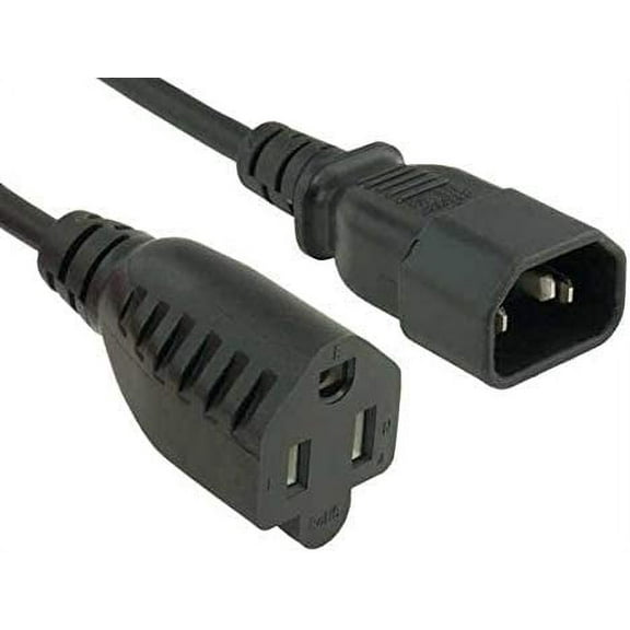 Cable Leader 1 ft 18 AWG Monitor Power Adapter Cord NEMA 5-15R to IEC320 C14