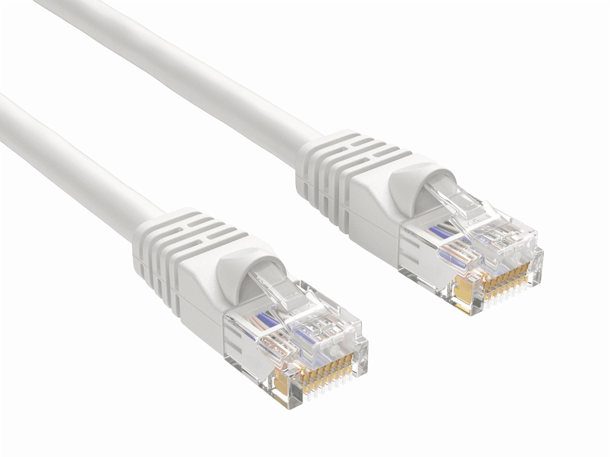 Cable Leader 100ft Cat5e UTP Ethernet Network Patch Cable Snagless 24AWG Bare Copper, White