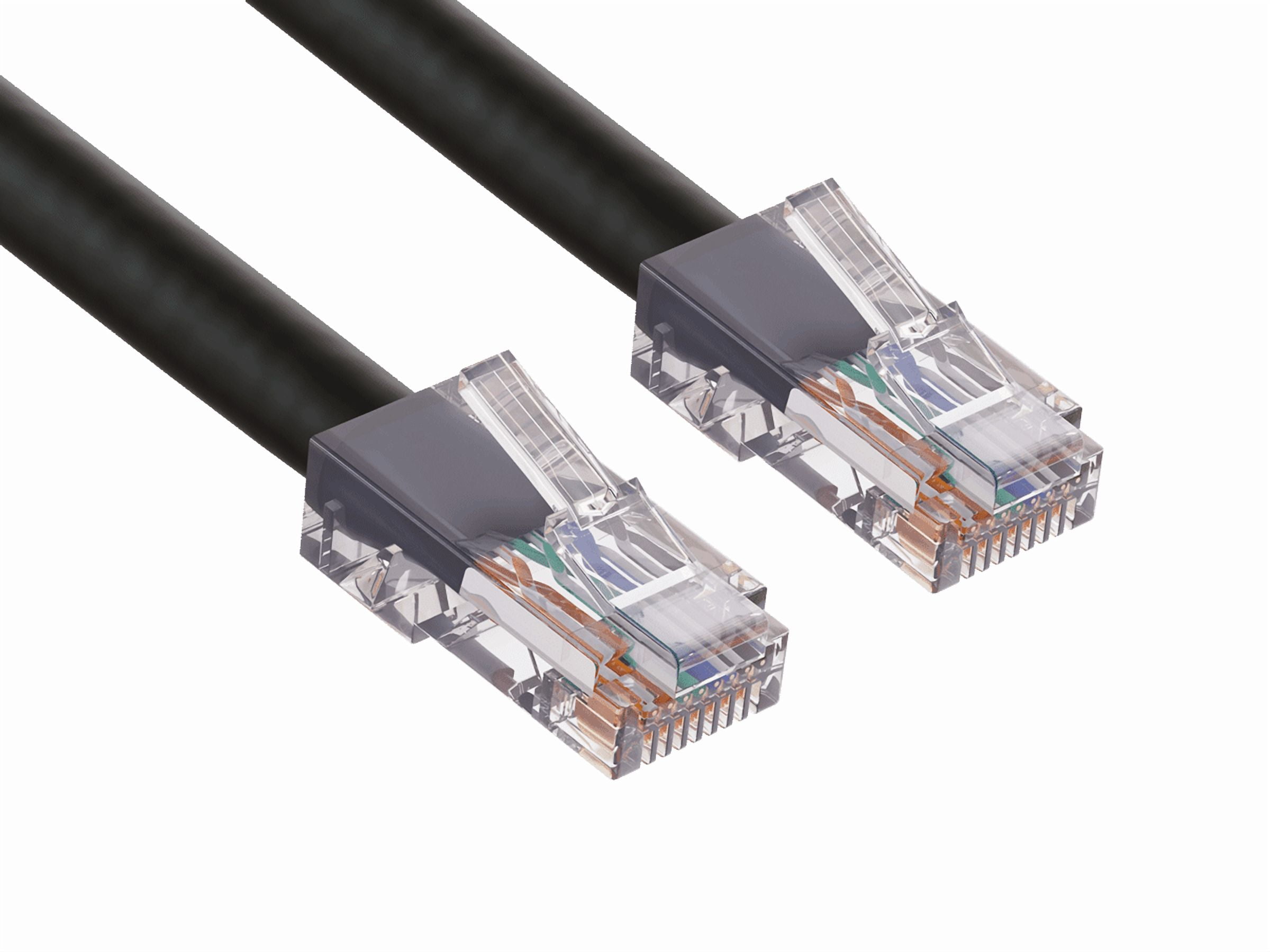 Cable Leader 100ft Cat5e UTP Non-Booted Ethernet Network Patch Cable 24AWG Bare Copper, Black