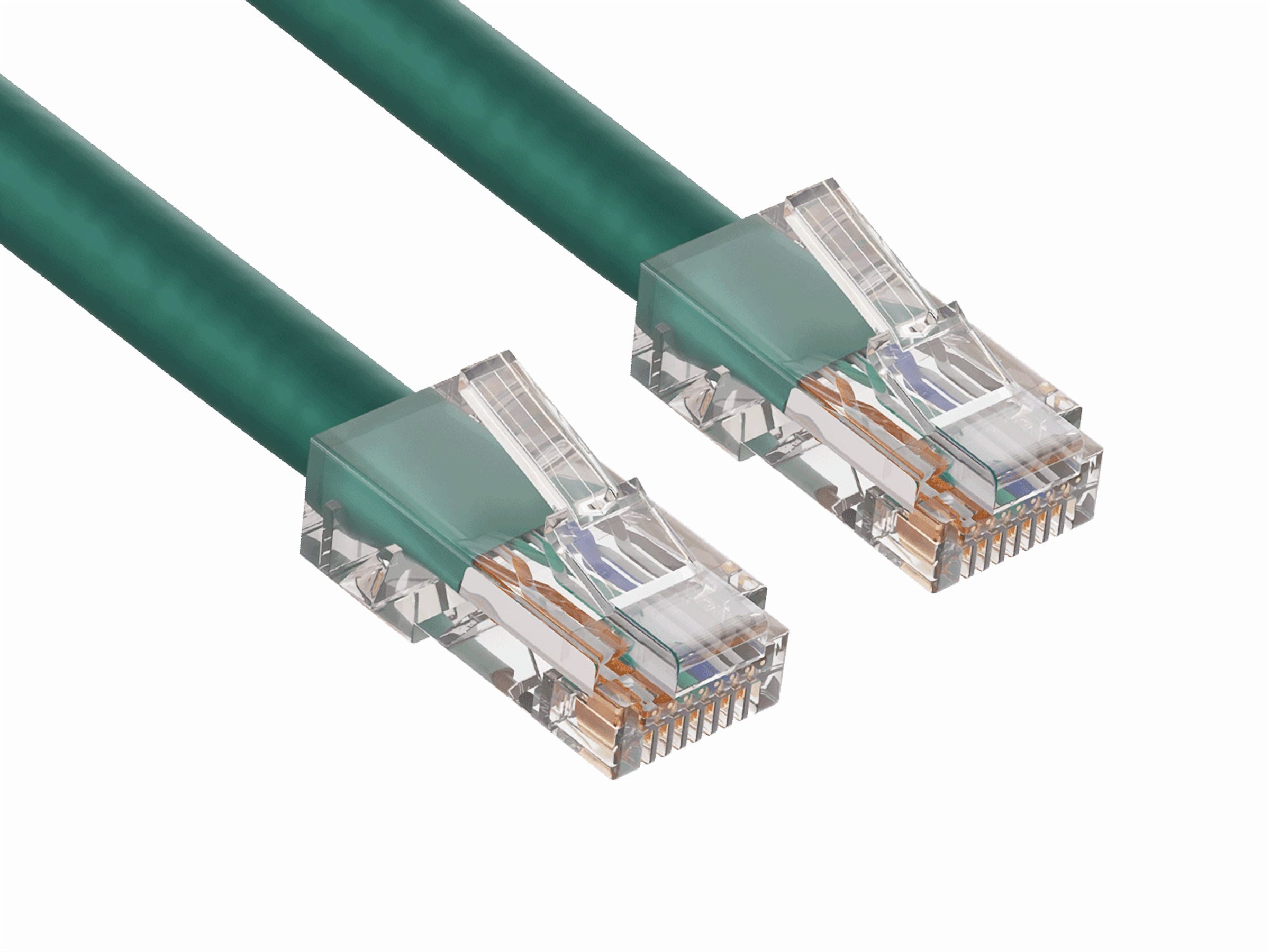 Cable Leader 100ft Cat5e UTP Non-Booted Ethernet Network Patch Cable 24AWG Bare Copper, Green