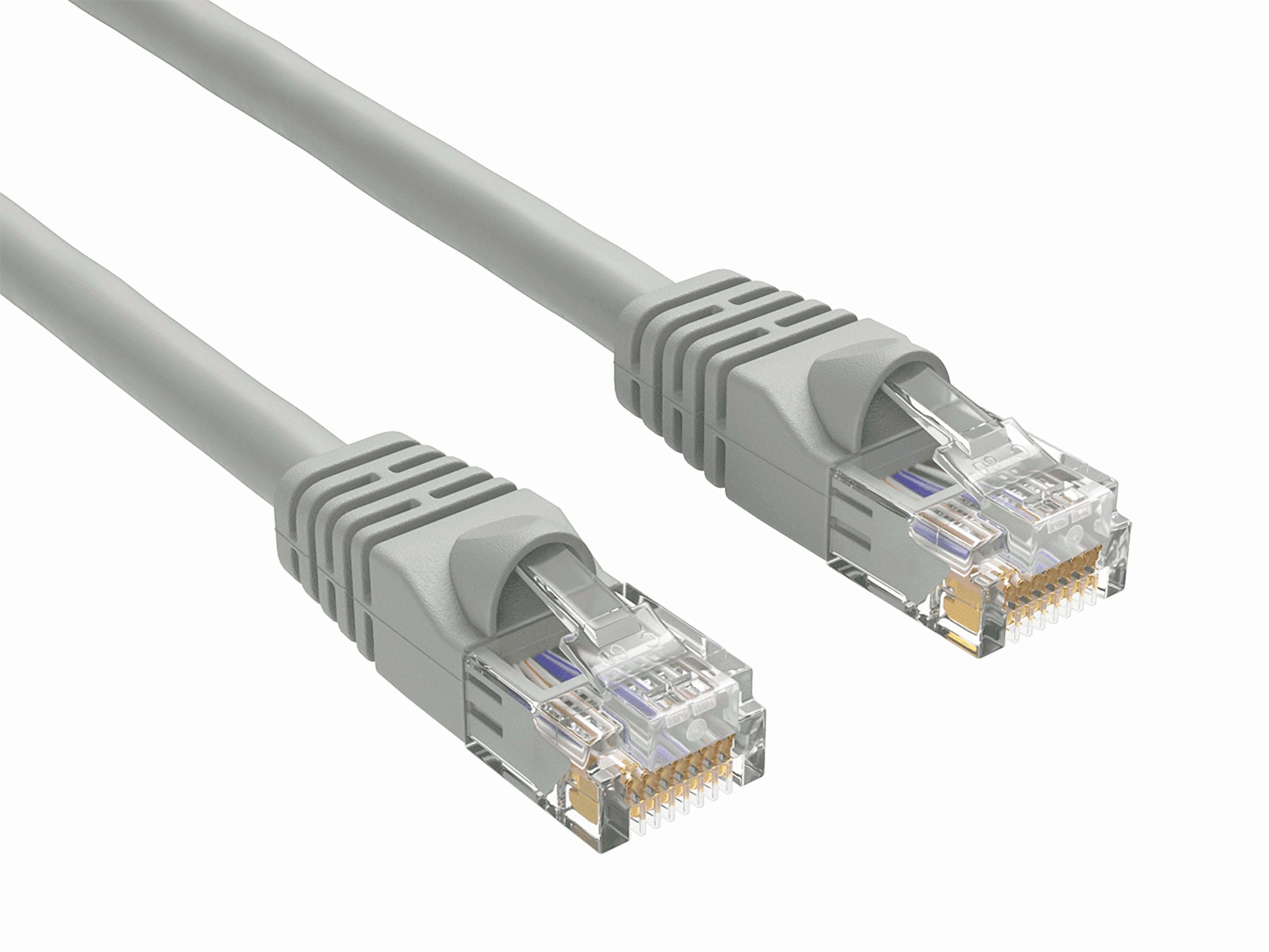 Cable Leader 100ft Cat6 Crossover UTP Ethernet Network Patch Cable Snagless 24AWG Bare Copper, Gray