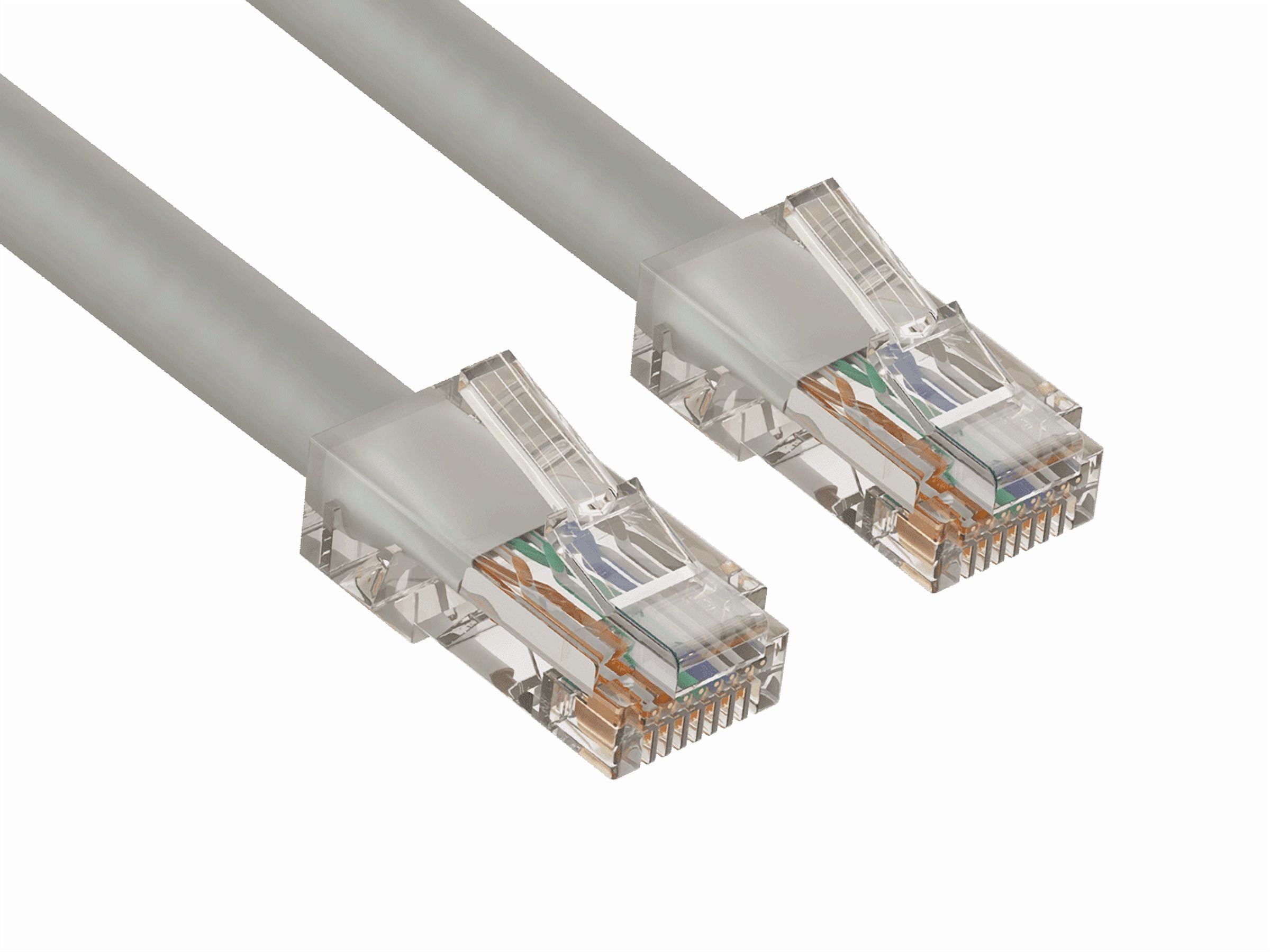Cable Leader 100ft Cat6 UTP Non-Booted Ethernet Network Patch Cable 24AWG Bare Copper, Gray