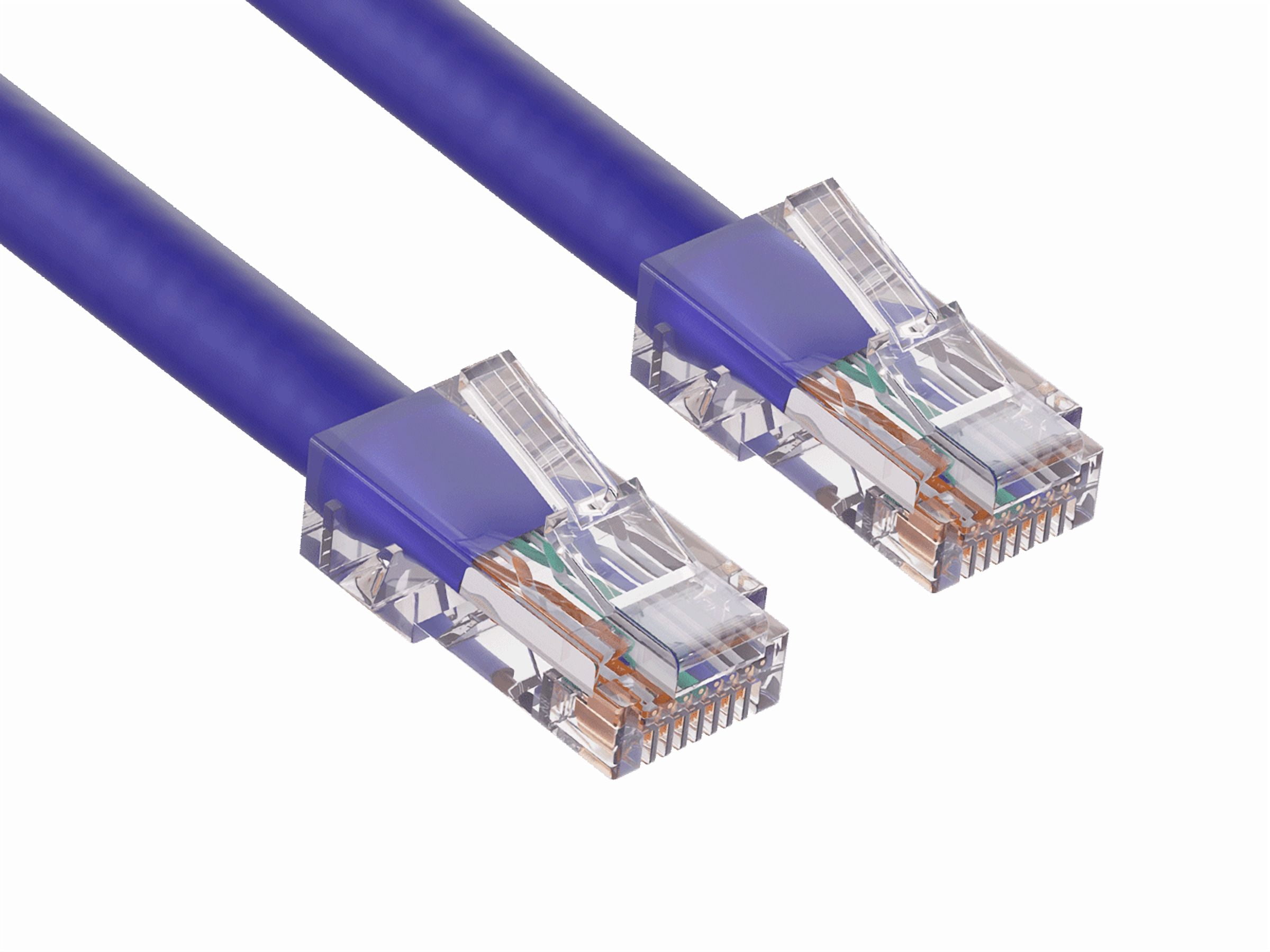Cable Leader 100ft Cat6 UTP Non-Booted Ethernet Network Patch Cable 24AWG Bare Copper, Purple