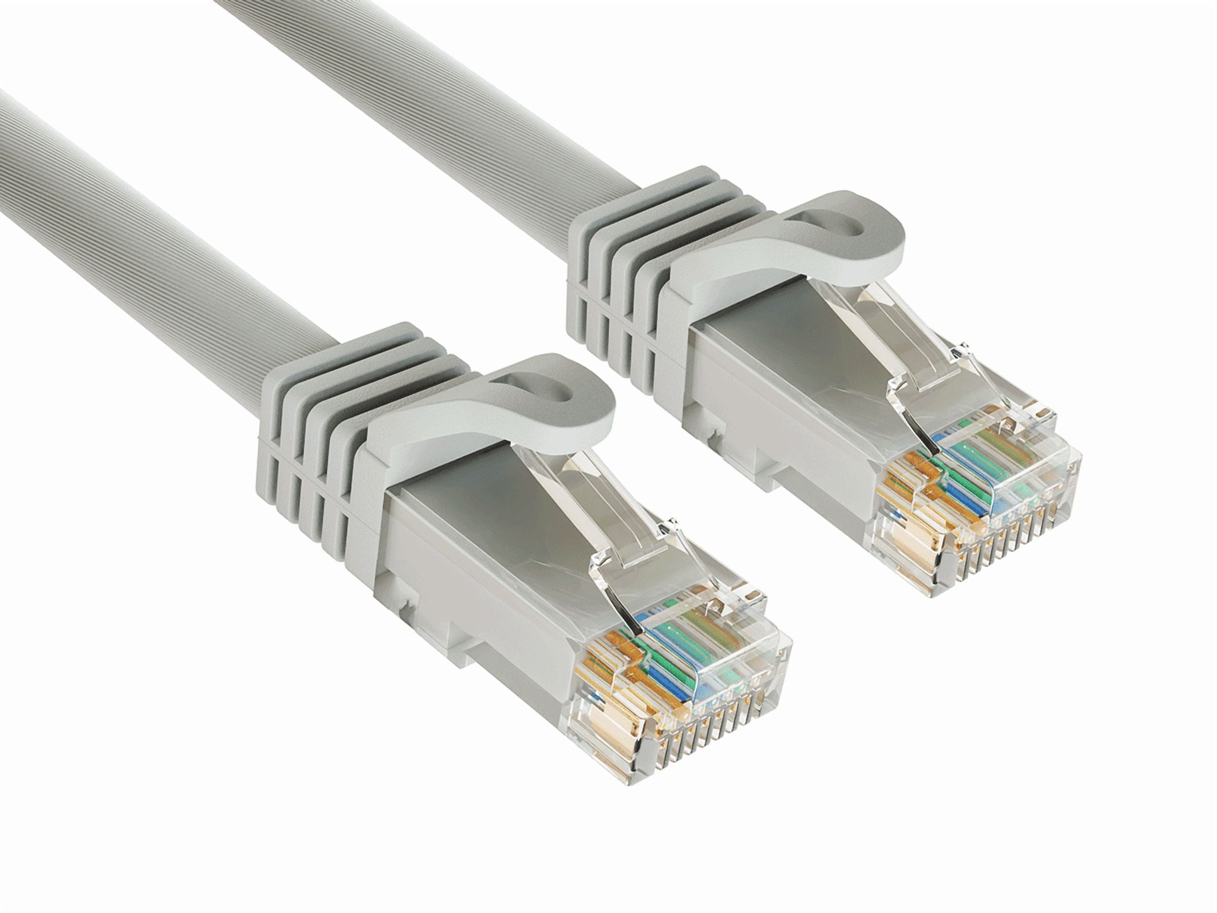 Cable Leader 100ft Cat6a UTP 10G Ethernet Network Patch Cable Snagless 24AWG Bare Copper, Gray