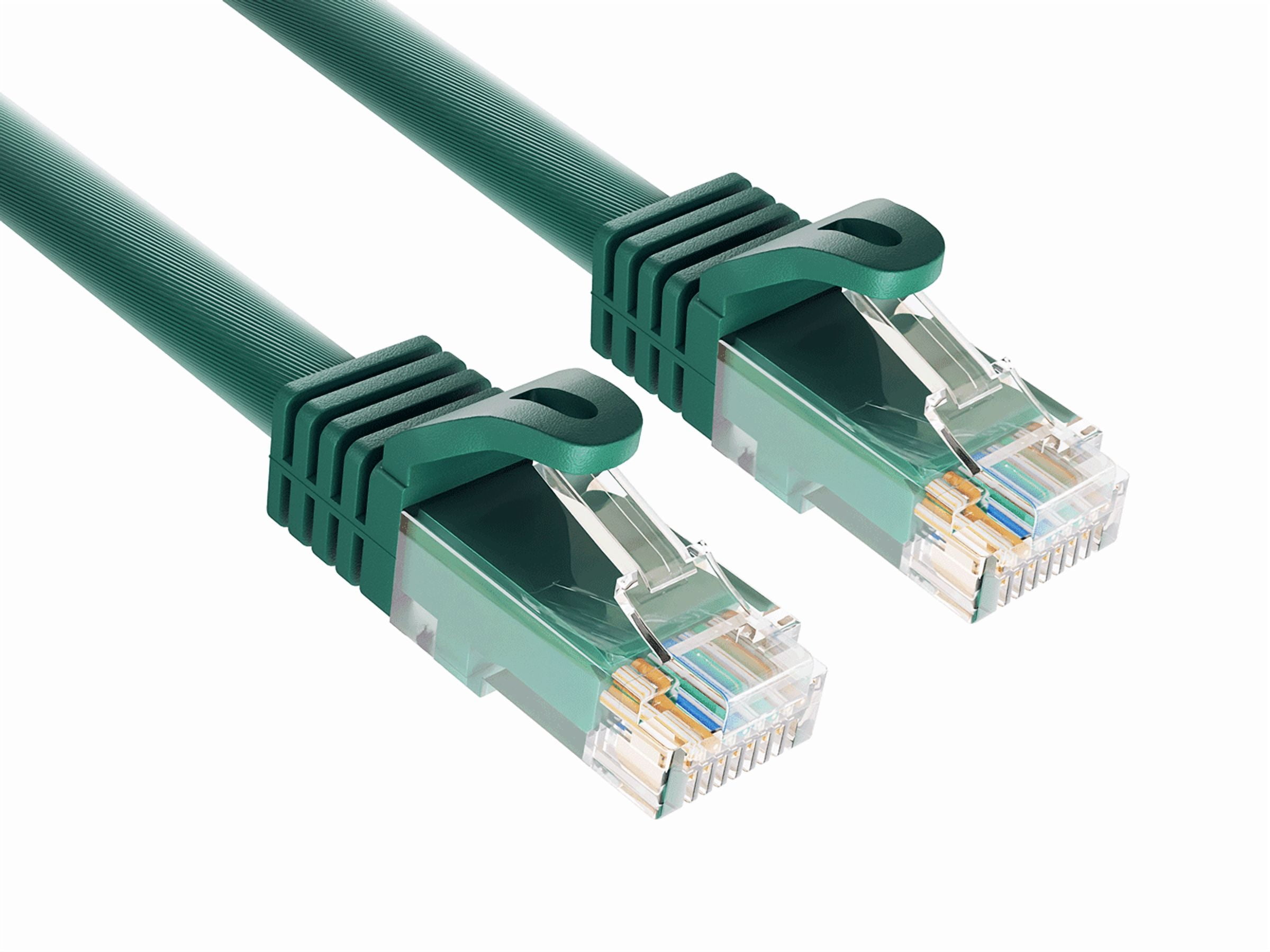 Cable Leader 100ft Cat6a UTP 10G Ethernet Network Patch Cable Snagless 24AWG Bare Copper, Green