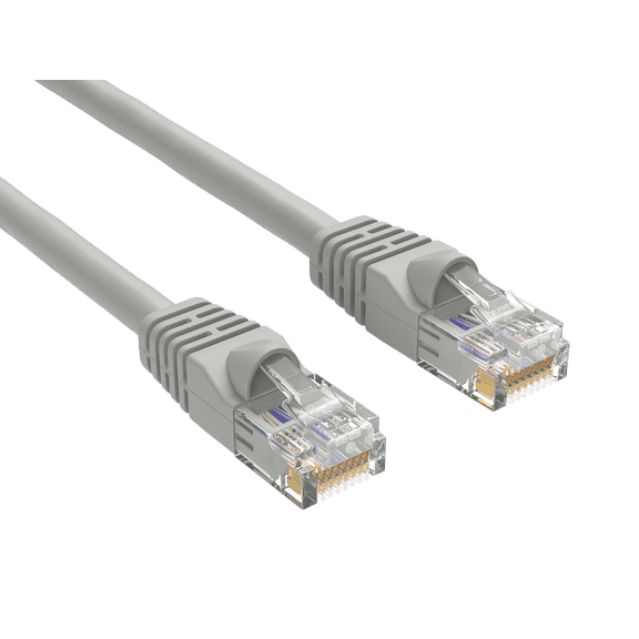 Cable Leader 10ft Cat5e Crossover UTP Ethernet Network Patch Cable Snagless 24AWG Bare Copper, Gray