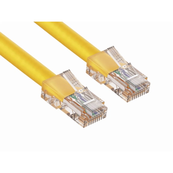Cable Leader 10ft Cat5e UTP Non-Booted Ethernet Network Patch Cable 24AWG Bare Copper, Yellow