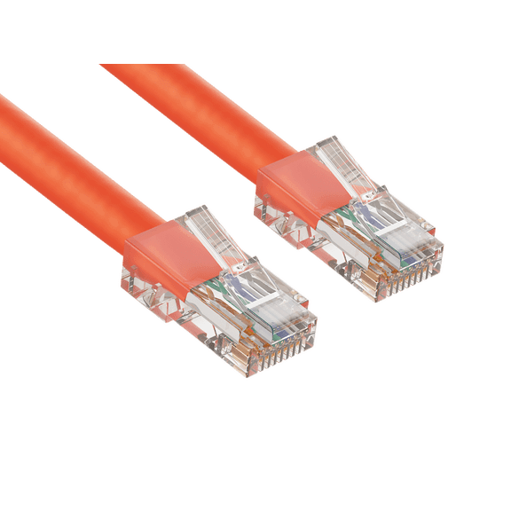 Cable Leader 10ft Cat6 UTP Non-Booted Ethernet Network Patch Cable 24AWG Bare Copper, Orange