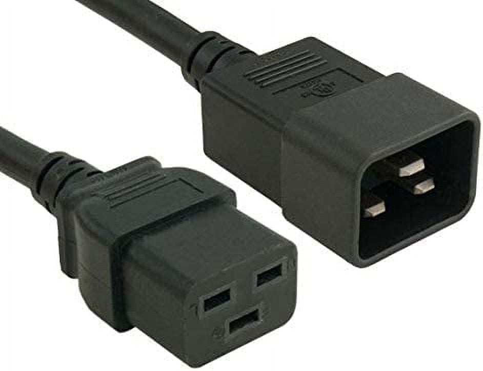 Cable Leader 12 AWG 20A 250V Heavy Duty Power Cord (IEC320 C20 to IEC320 C19) UL Listed (15 Foot (1 Pack))