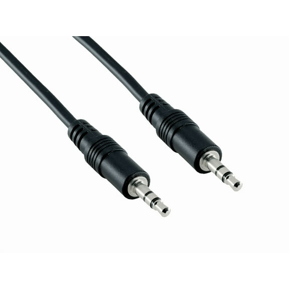 Cable Leader 12ft 3.5mm Male to Male Stereo Audio AUX Cable, Black