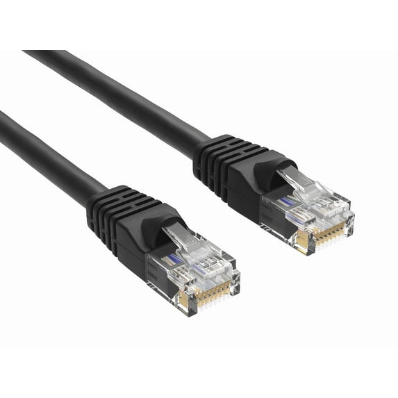Cable Leader 12ft Cat6 UTP Ethernet Network Patch Cable Snagless 24AWG Bare Copper, Black