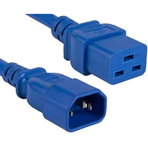 Cable Leader 14 AWG 15A 250V Power Cord (IEC320 C14 to IEC320 C19), Color UL Listed (6 Foot (1 Pack), Blue)