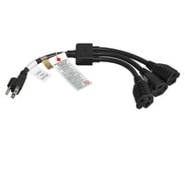 Cable Leader 14in 1 NEMA 5-15P to 3 NEMA 5-15R Power Extension Cord Splitter Cable 14 AWG