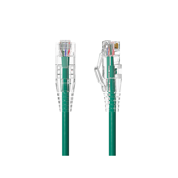 Cable Leader 15ft Slim Cat6a 28AWG UTP Ethernet Network Patch Cable, Green