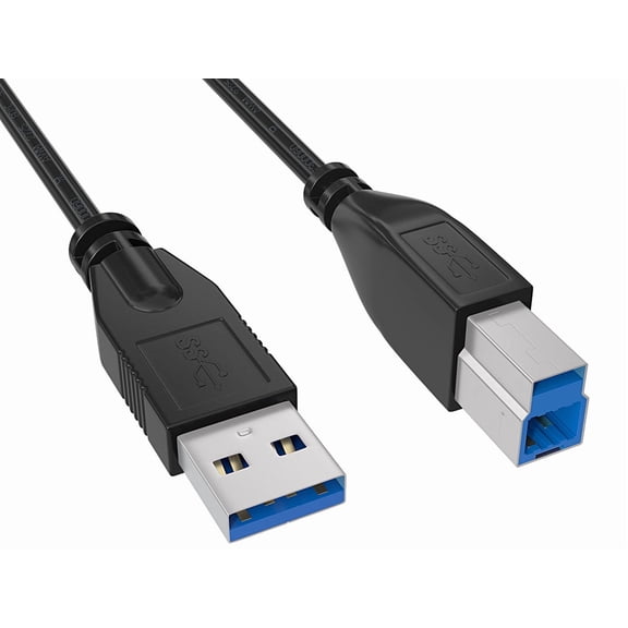 Cable Leader 15ft USB 3.0 Printer Cable, USB A to USB B, Black