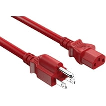Cable Leader 18 AWG Universal Power Cord (IEC320 C13 to NEMA 5-15P), Color UL Listed (1 Foot (1 Pack), Red)