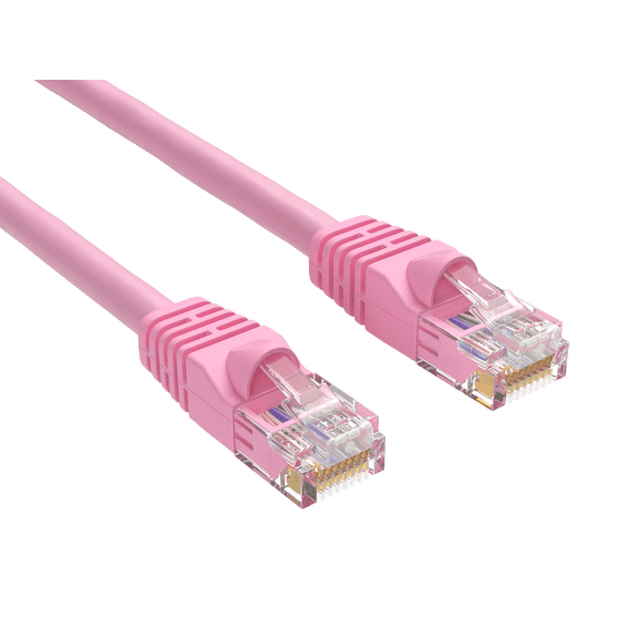 Cable Leader 1ft Cat6 UTP Ethernet Network Patch Cable Snagless 24AWG Bare Copper, Pink
