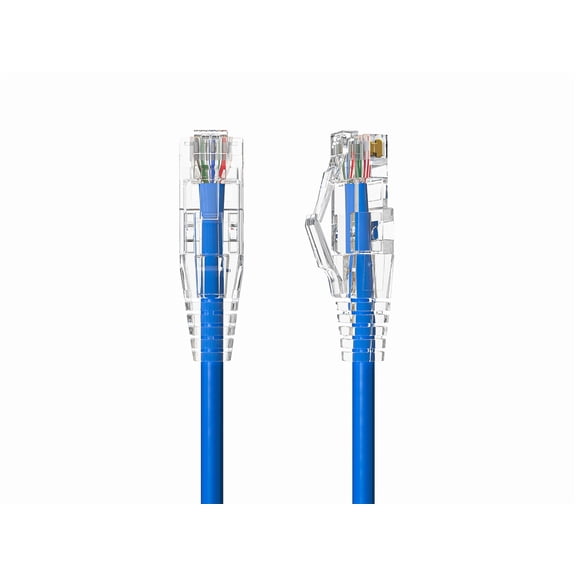 Cable Leader 1ft Slim Cat6 28AWG UTP Ethernet Network Patch Cable Snagless, Blue