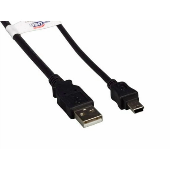 Cable Leader 1ft USB 2.0 Type A Male to Mini 5-Pin Male Cable Black