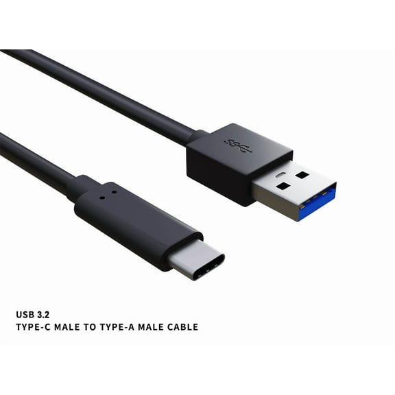 Cable Leader 1m USB 3.2 Cable Gen 2x1 Type C to Type A Male to Male Cable, Up to 10 Gbps, Black